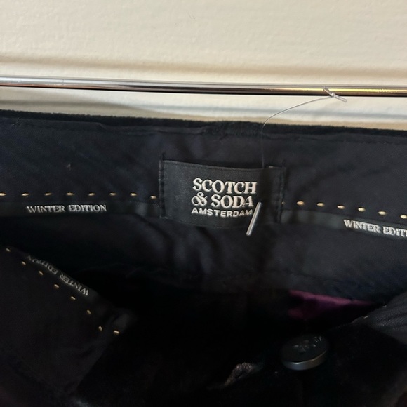 Sale!! 🤩🤩🤩NWT SCOTCH & SODA Black Velvet high-rise flared  trousers 29/32 - Picture 9 of 10